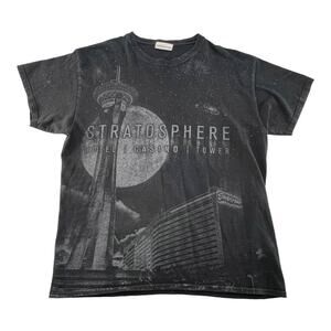 Stratosphere Las Vegas Men's Black T Shirt Rides Big Shot X Scream Sky Jump sz L